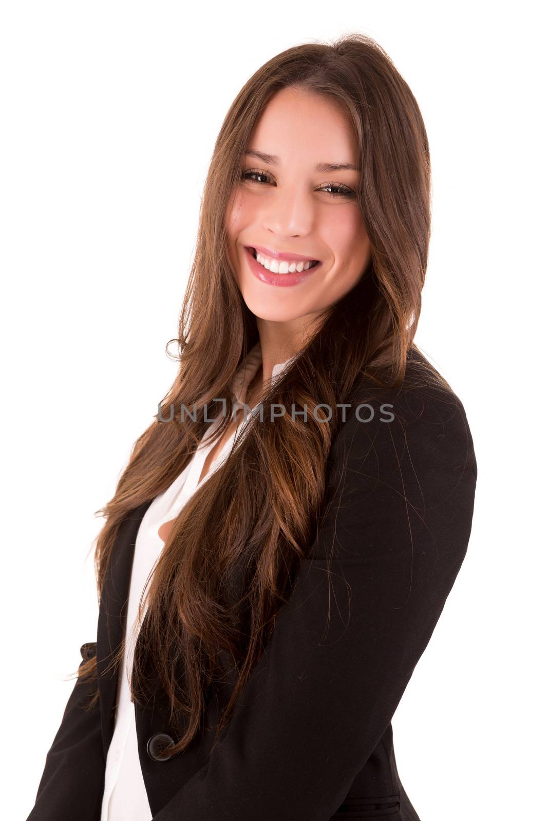 Young beautiful casual business woman posing by jolopes