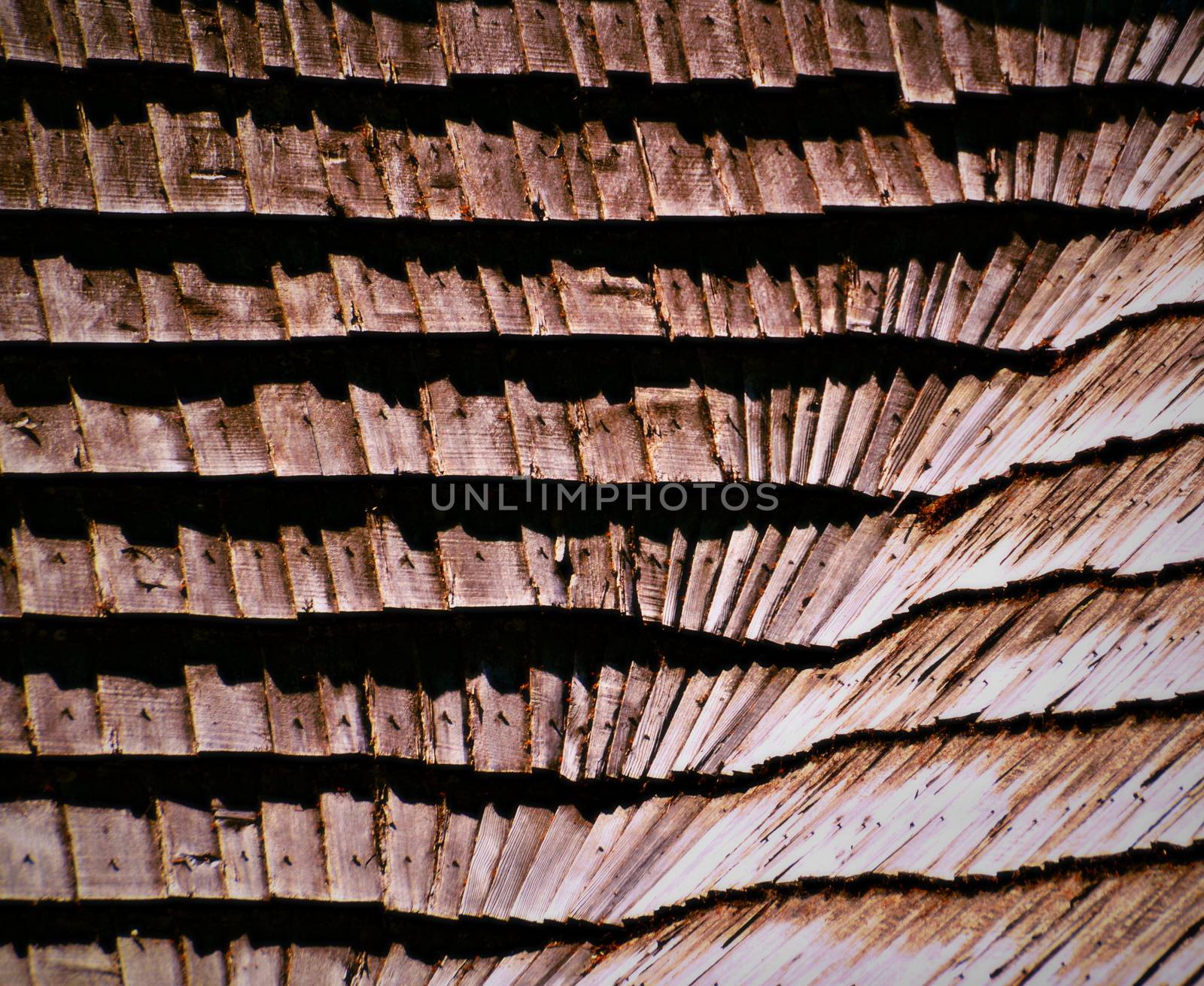 background or texture brown wooden shingle roof