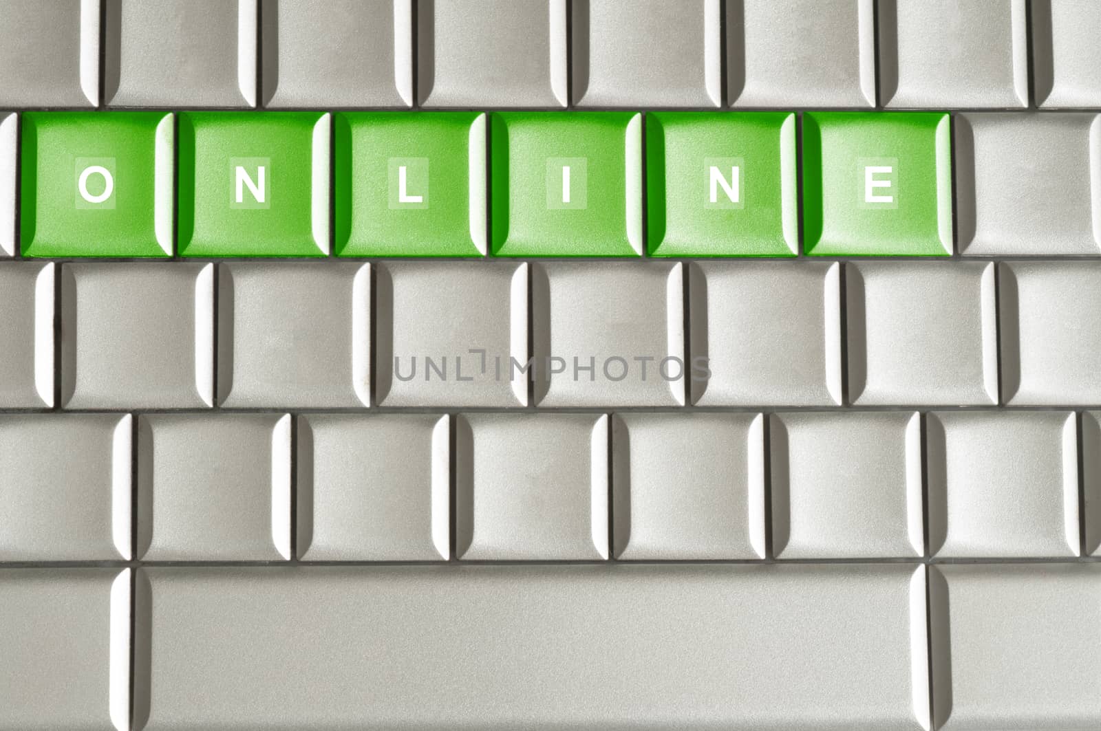 Metallic keyboard with the word ONLINE by daoleduc
