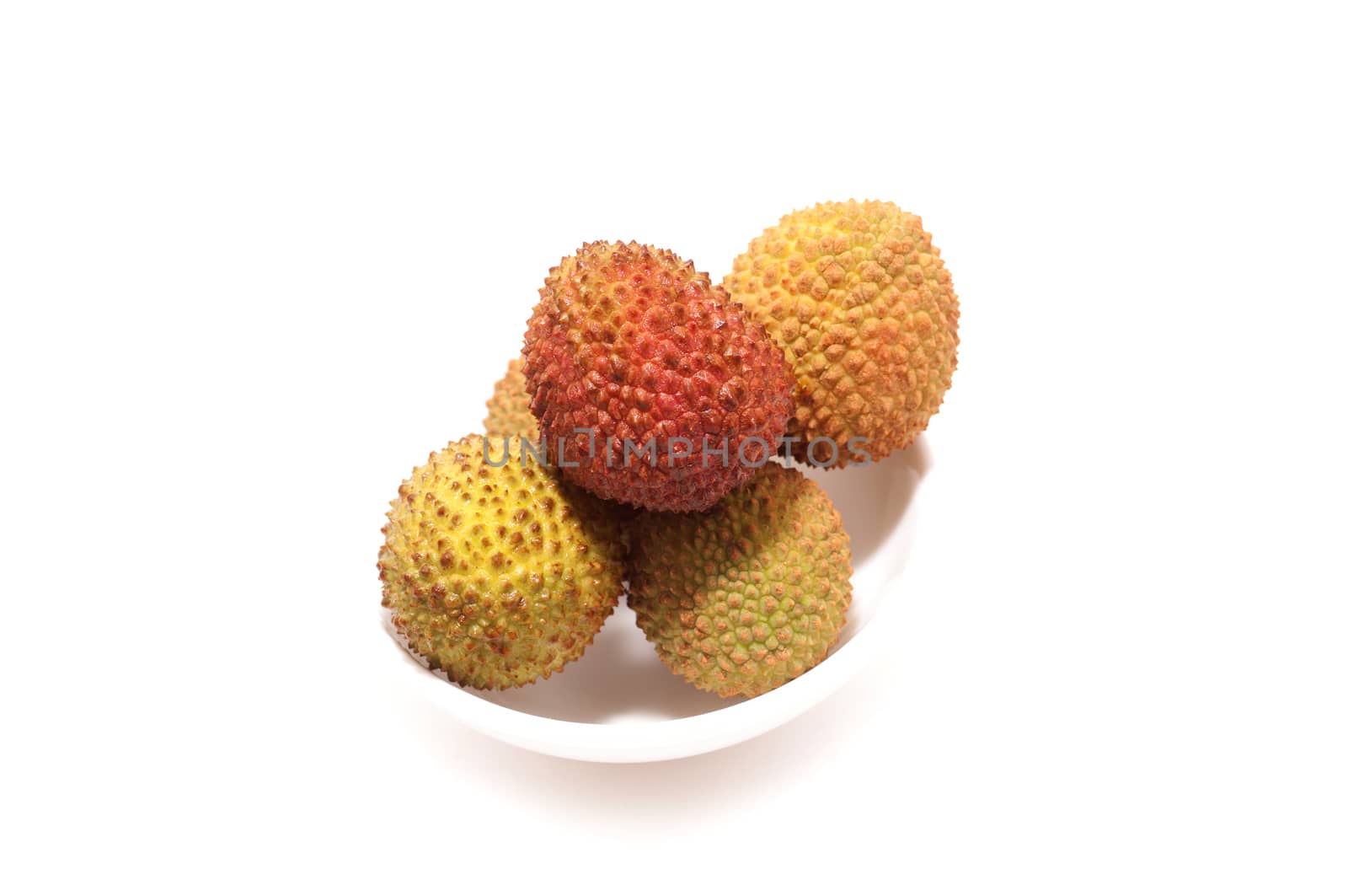 Fresh Litchi fruits isolated on white background