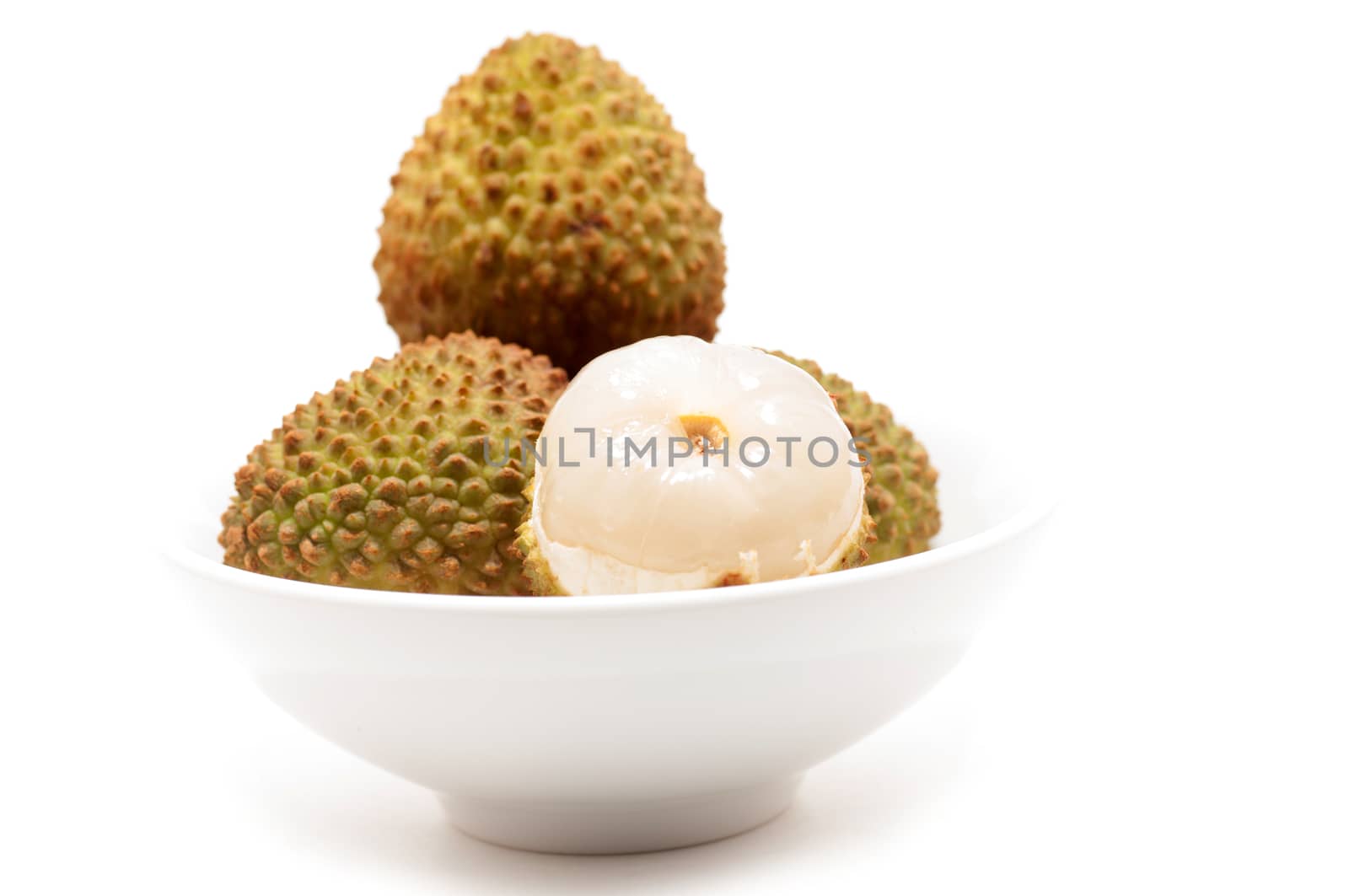 Fresh Litchi fruits isolated on white background