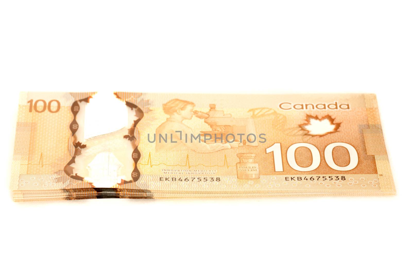 recto and verso 100 dollars Canadian bank notes in polymer