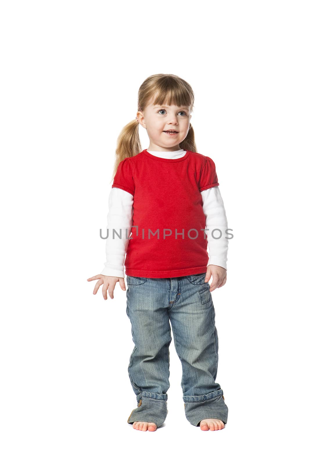 Two years old Girl isolated on white background