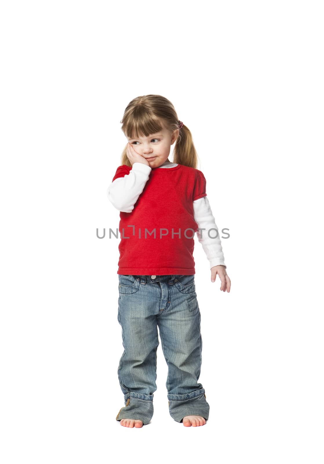 Two years old Girl isolated on white background