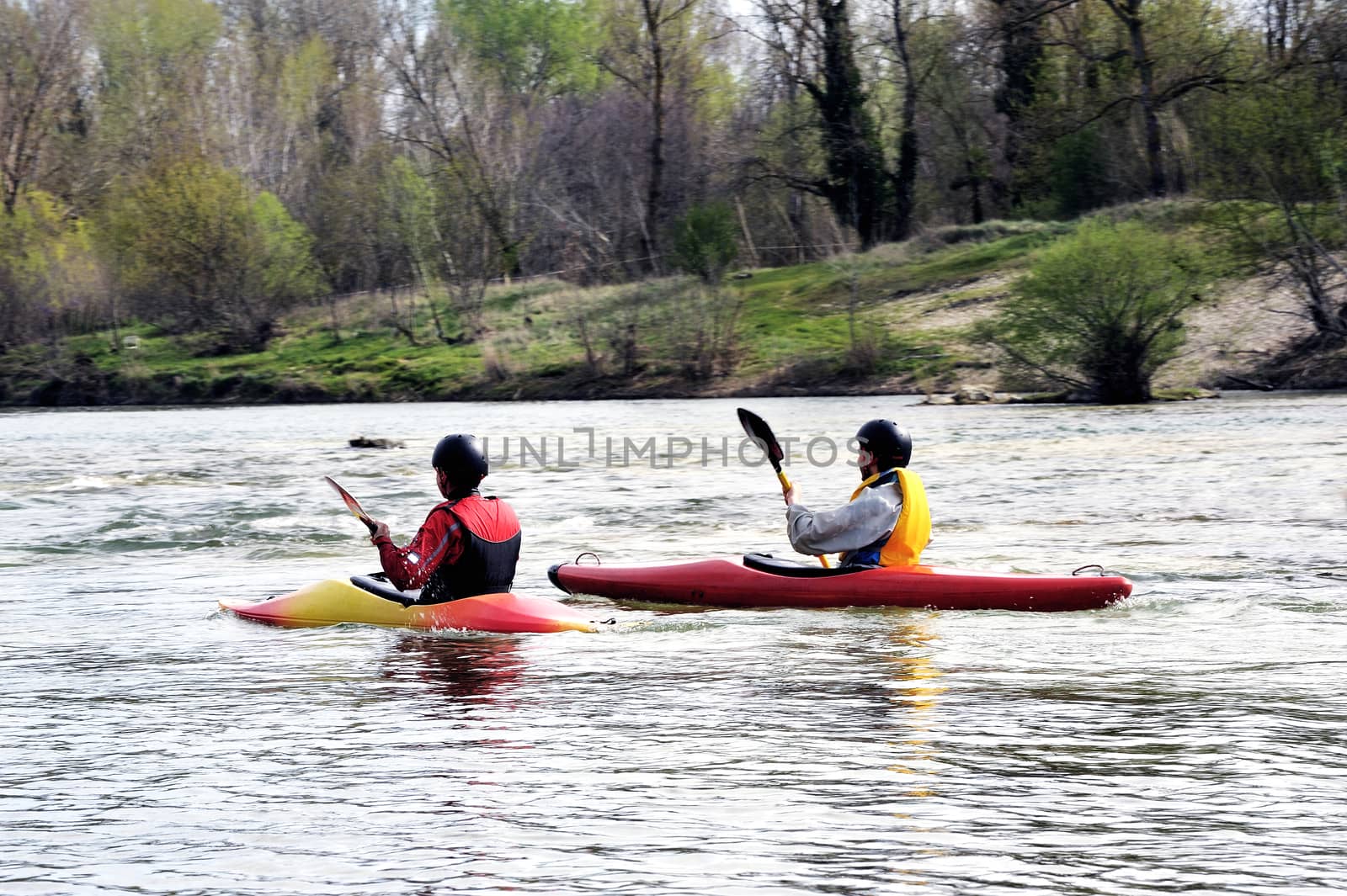 Kayaking in the French department of Gard on the River Gardon.