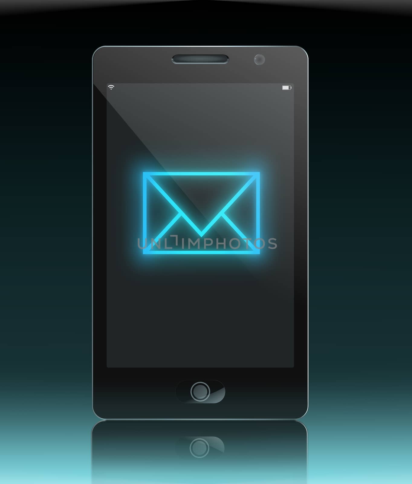 Illustration depicting a phone with a message concept.