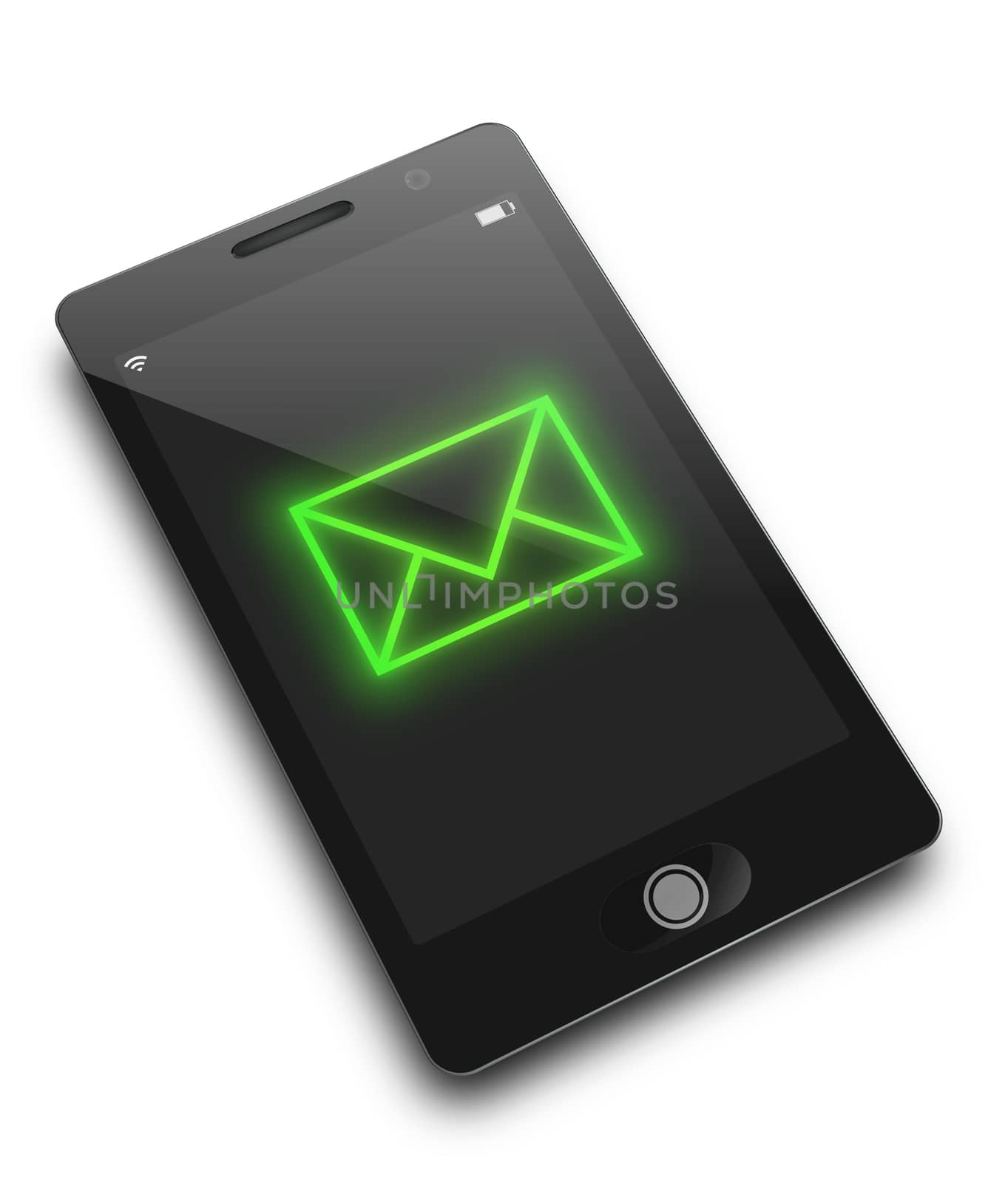 Illustration depicting a phone with a message concept.