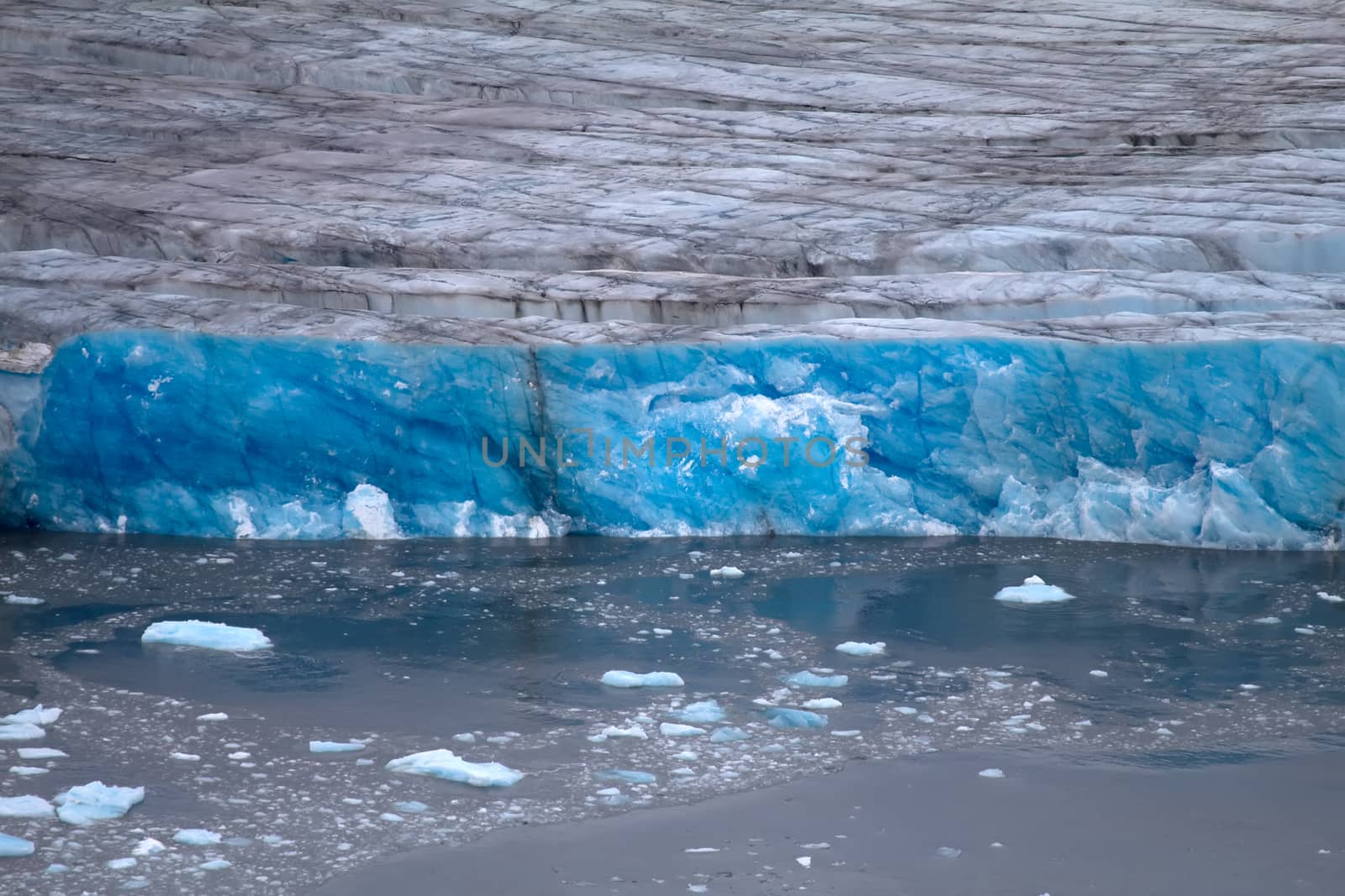 frontal wall of a glacier of Nansen. Northern island of Novaya Zemlya