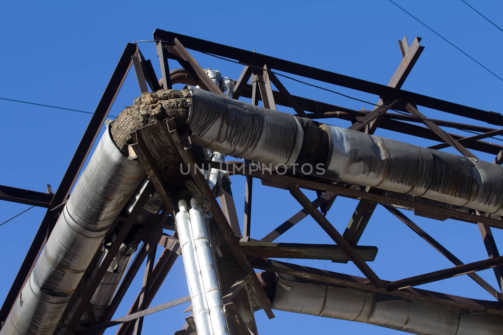 pipeline with a pipe in a construction design