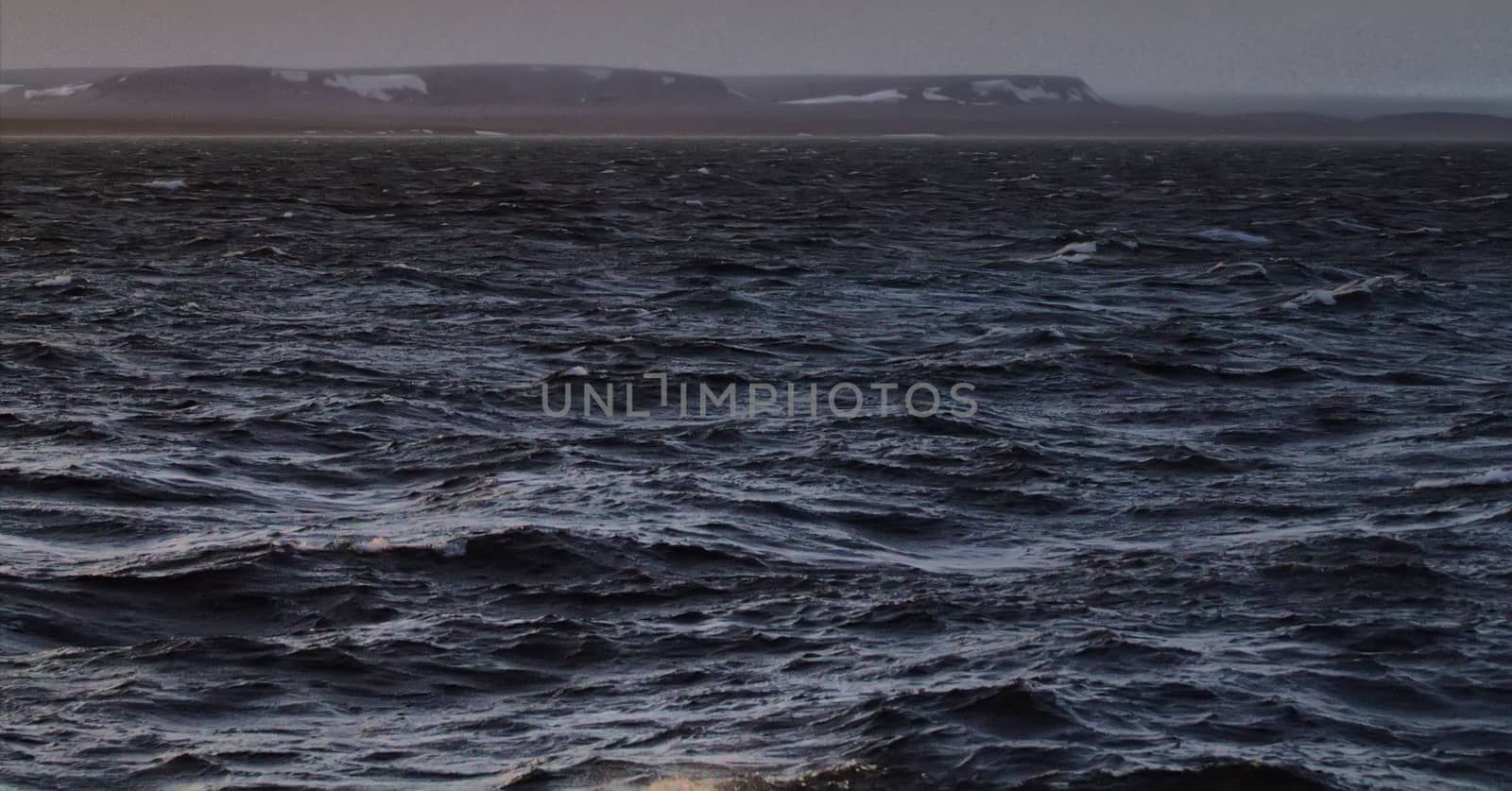 storm on  Kara Sea summer