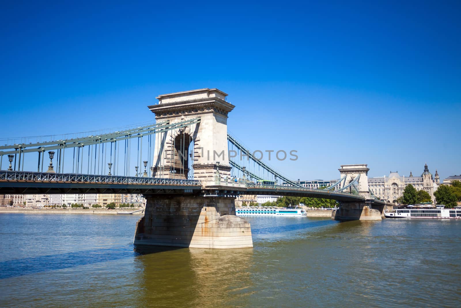 Chain Bridge over Danube river, Budapest cityscape, Hungary