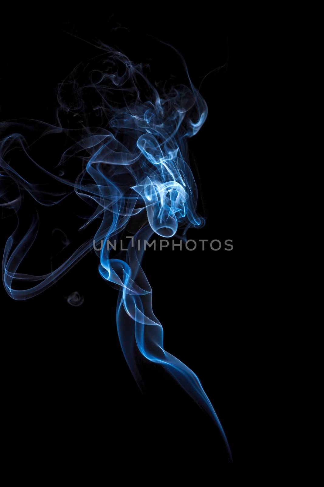 Smoke isolated on black background. Abstract background.