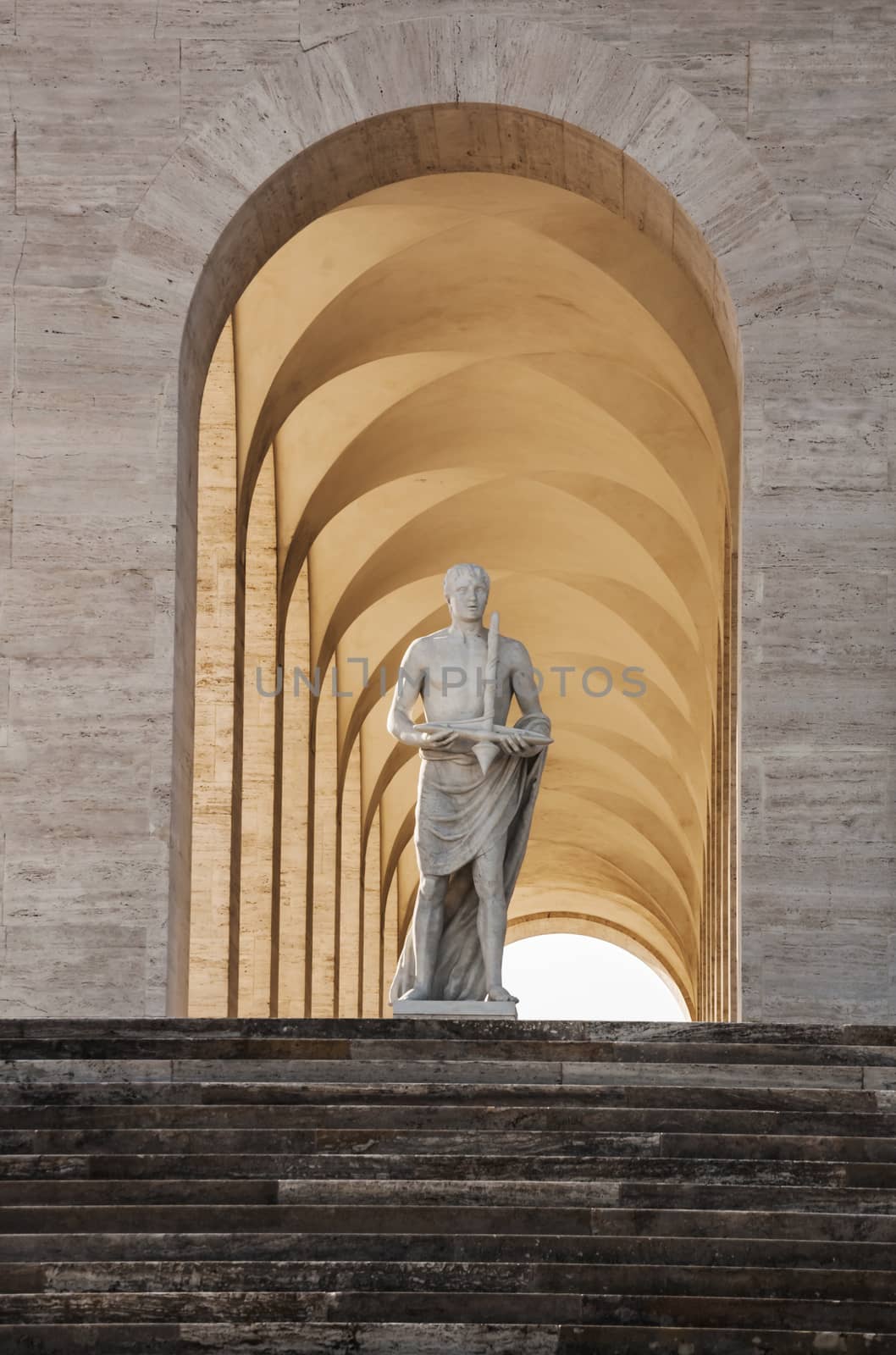 view fo the monumental design of Palazzo della civilt� Italiana in Rome