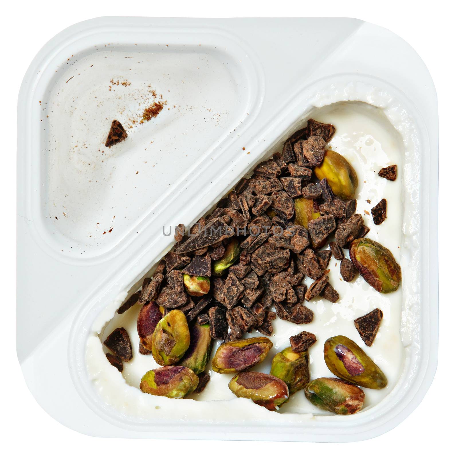 Peach Flavored Greek Yogurt with Pstachio and Chocolate Sprinkle by duplass