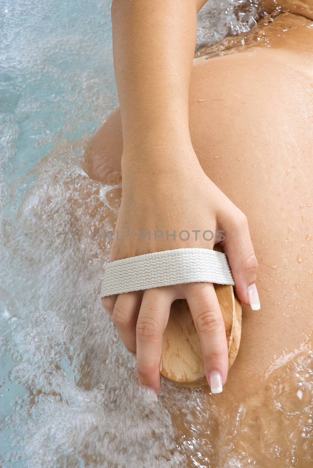 close up of woman body relaxing herself in a jacuzzi