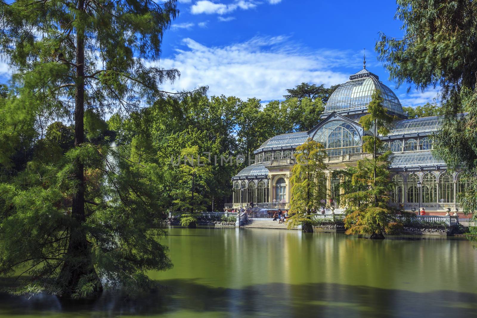 Famous Crystal Palace in Retiro Park,Madrid, Spain. 