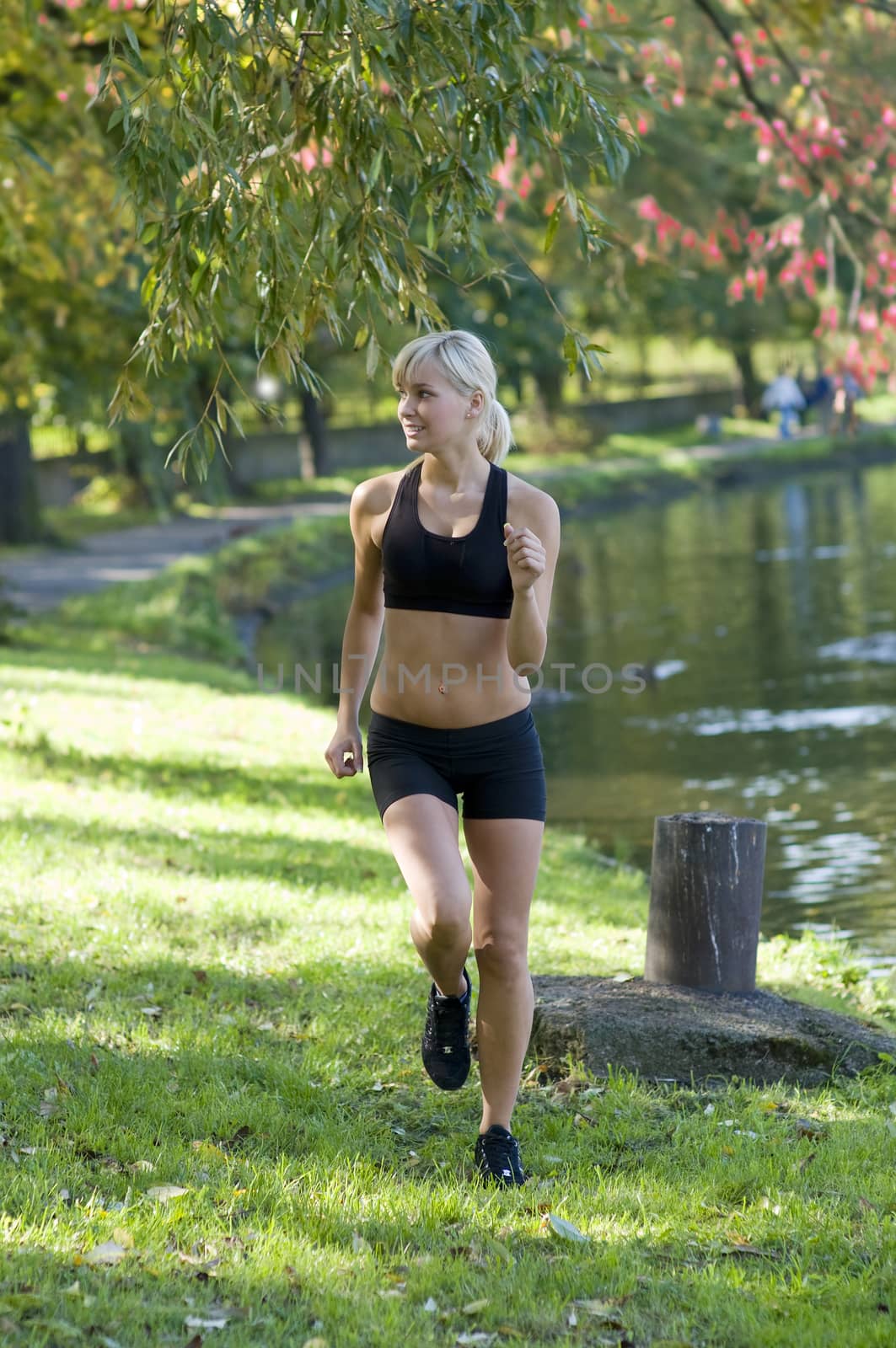 blond girl running by fotoCD