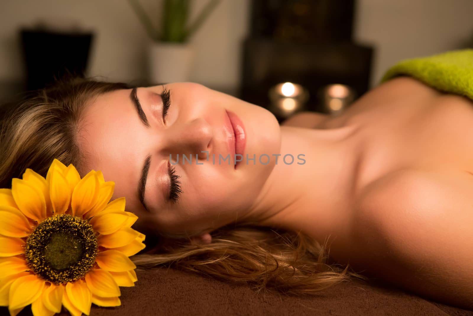 Beautiful woman at beauty center and spa - Soft Light