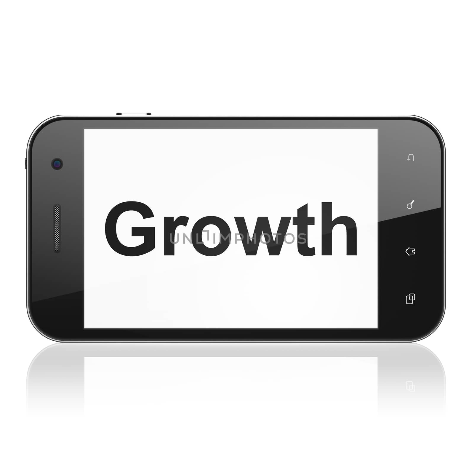 Business concept: Growth on smartphone by maxkabakov