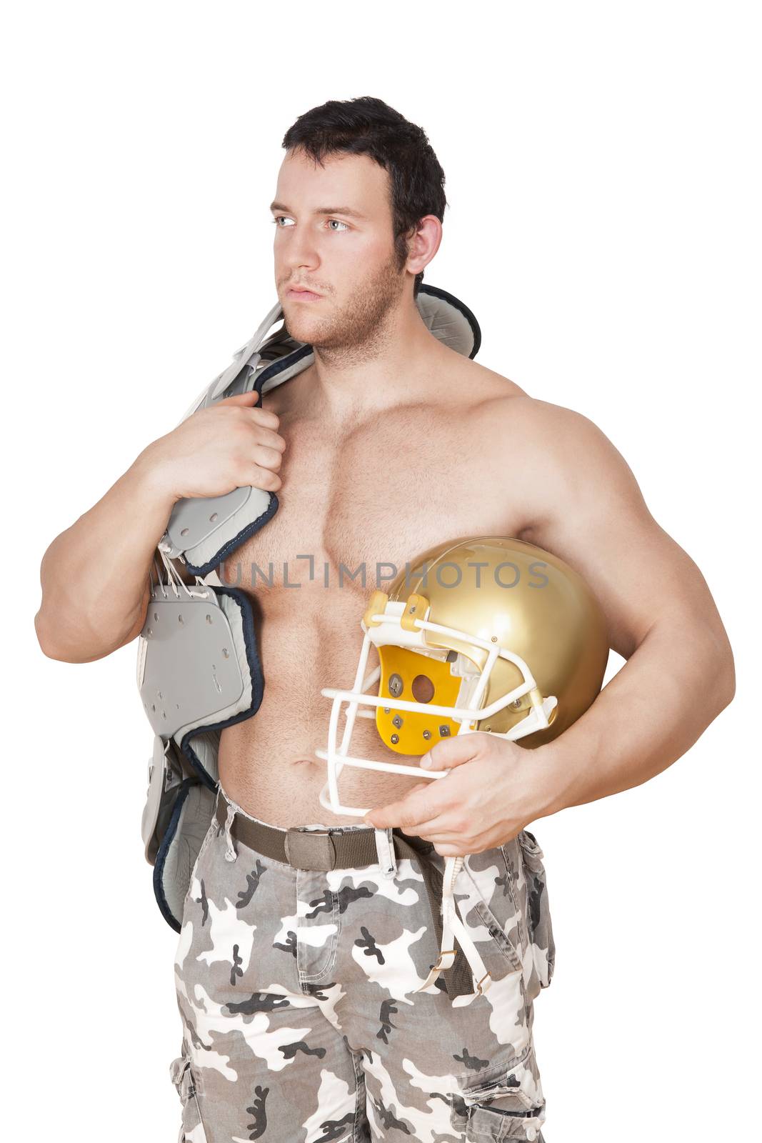 Sexy shirtless american football player. by eskymaks