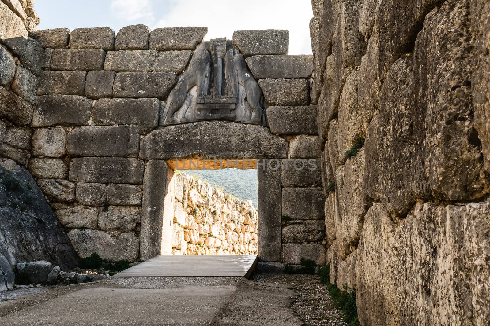 The Lion gate in Mykines, Greece by ankarb