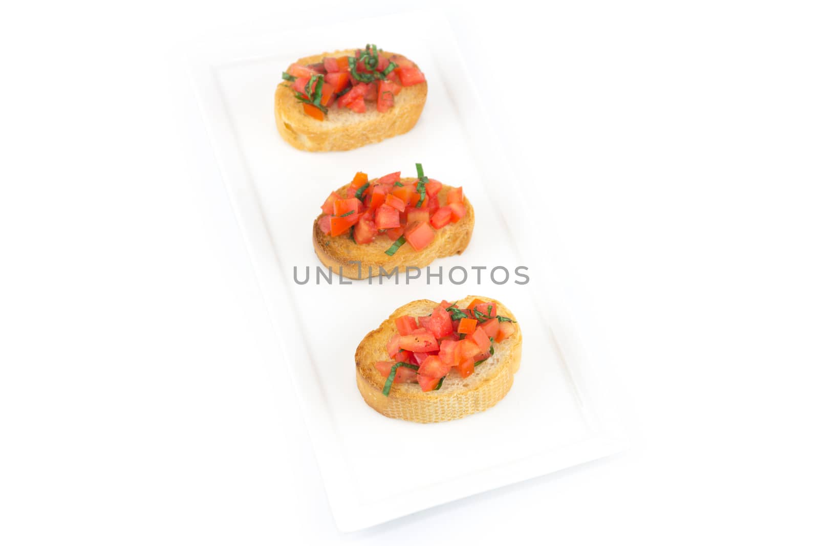 Bruschetta with roasted bell pepper, goat cheese, garlic and her by wyoosumran