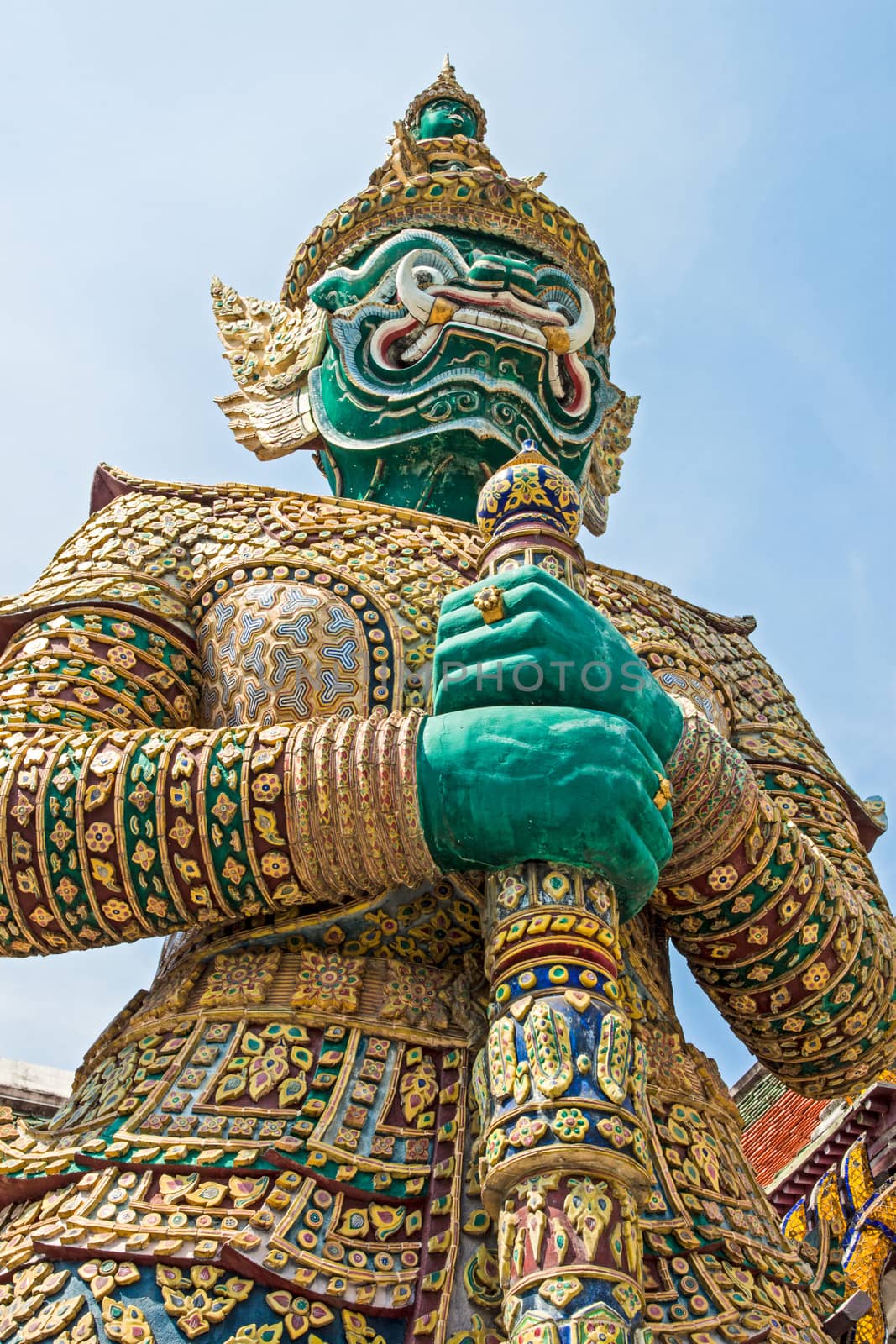 Demon Guardian at Wat Phra Kaew, Bangkok, Thailand. by kannapon