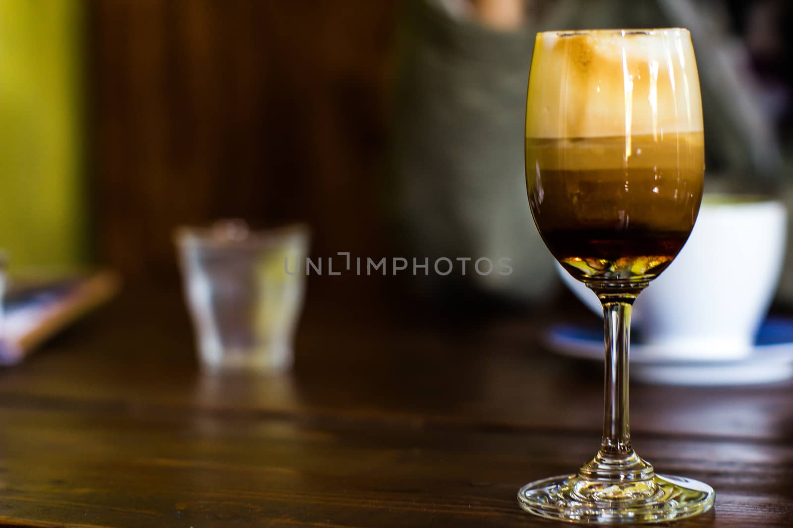 Irish coffee cocktail in a glass by kannapon