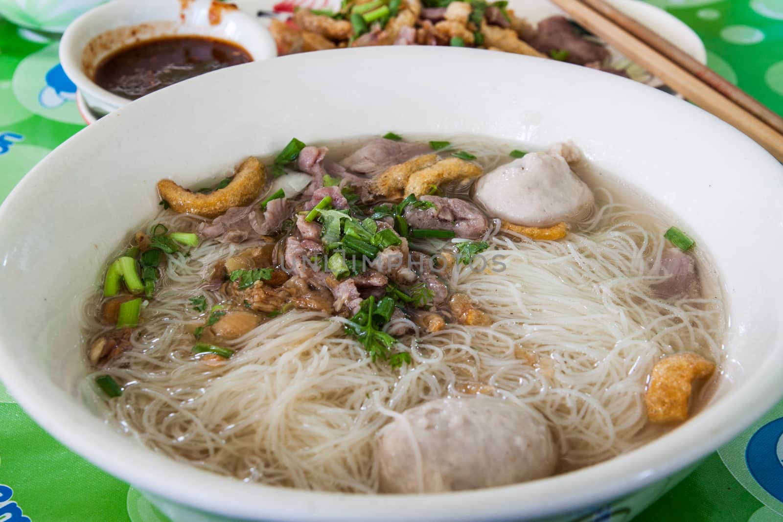 Kuay-Tiao or noodles is a popular dish in among Thai people. It is quick and easy to eat.