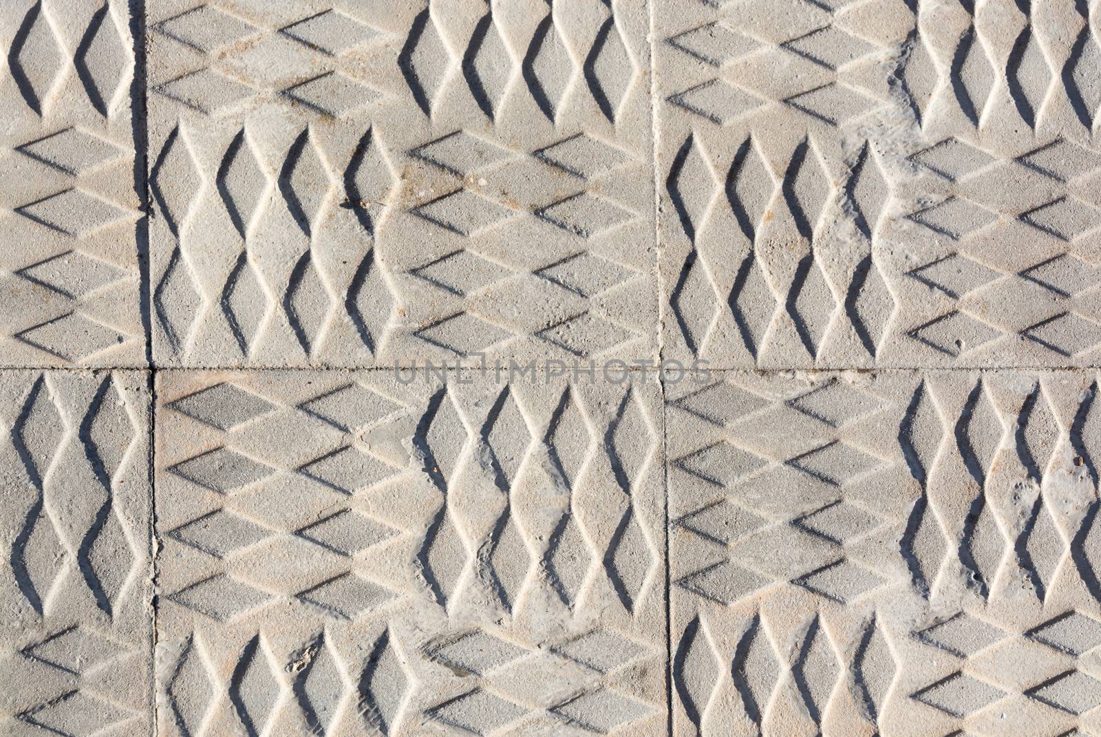 Sidewalk print, geometrical pattern. Mallorca, Balearic islands, Spain.