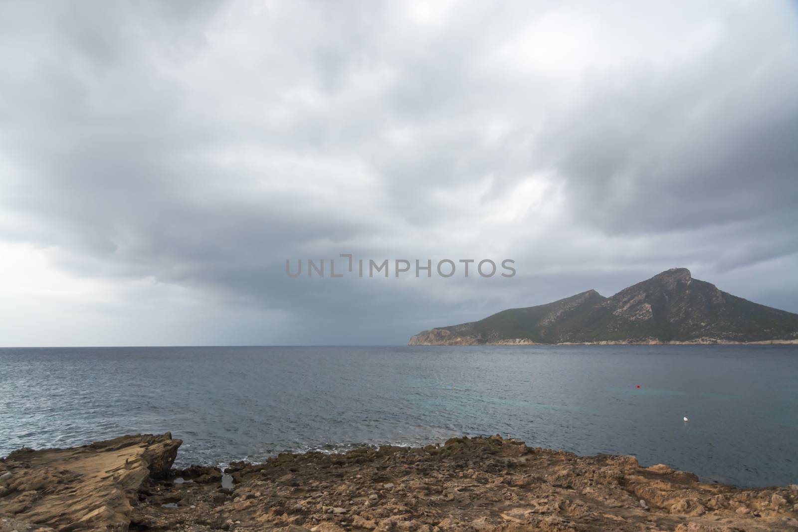 The big thunderstorm on October 29 2013, approaching from the south with a view towards Dragonera at Sant Elm, Majorca.