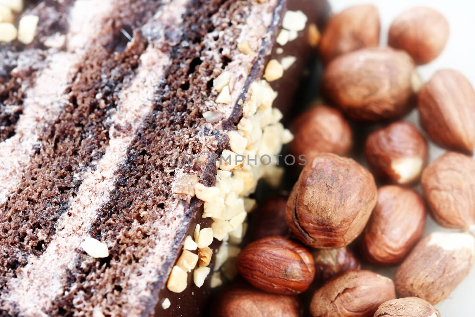 Almond cake with chocolate stuffing