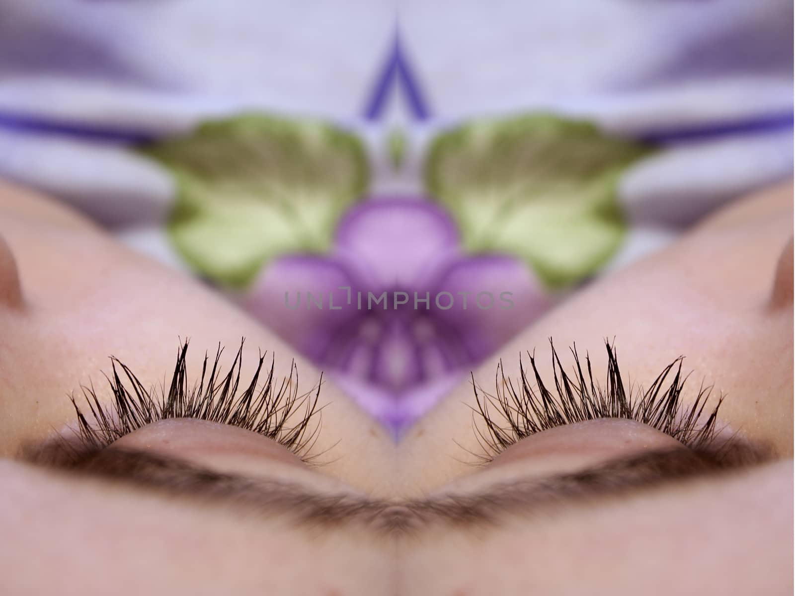 Beautiful girlr - sleeping. Close-up. Abstract