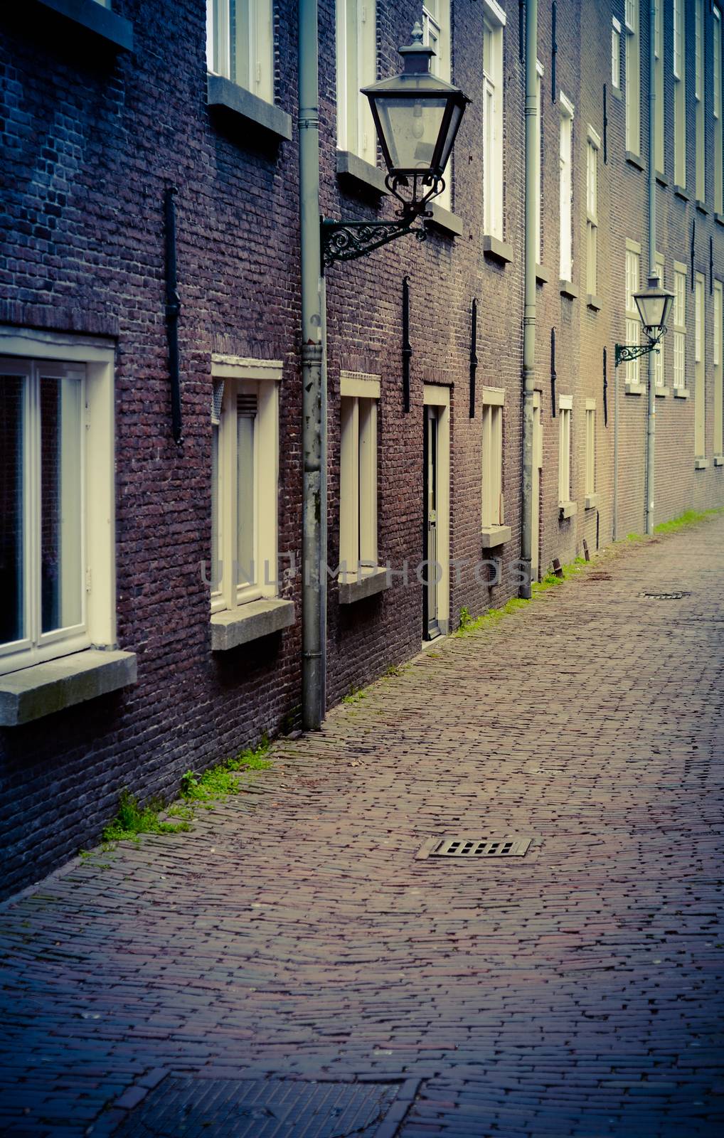 Retro Style Backstreet Or Alleyway In A European City