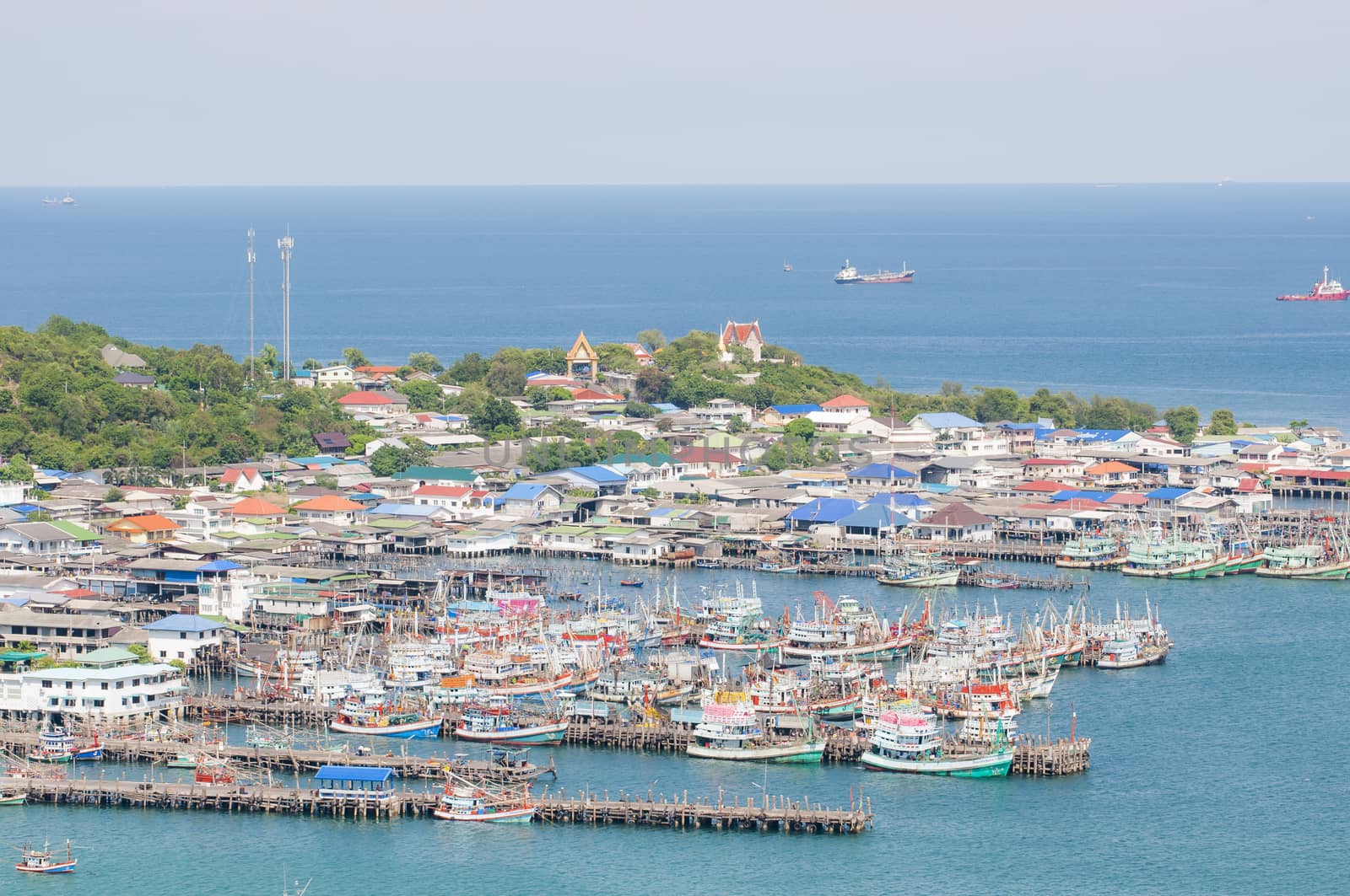 Fishing village by Sorapop