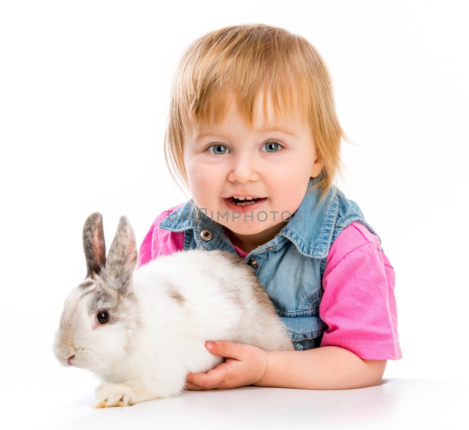 baby with rabbit by GekaSkr