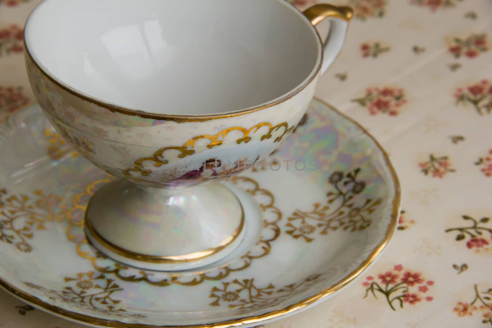 old empty porcelain cup for tea