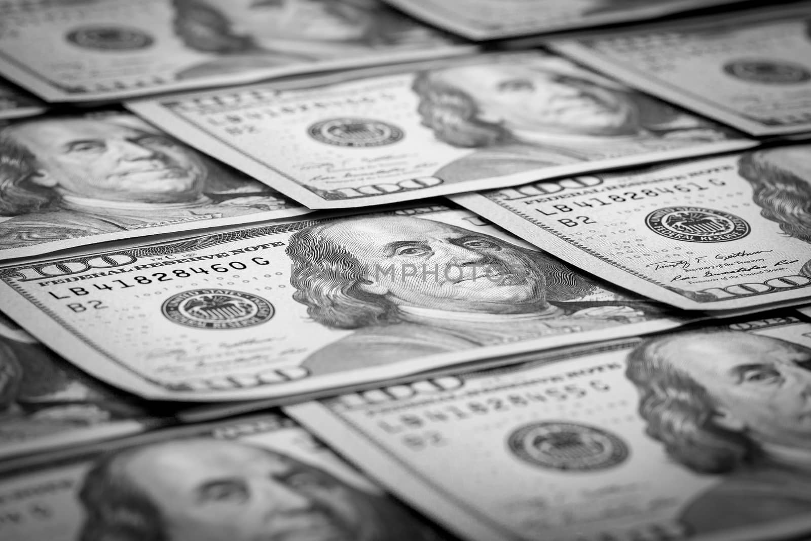 US One Hundred Dollar Bill Macro