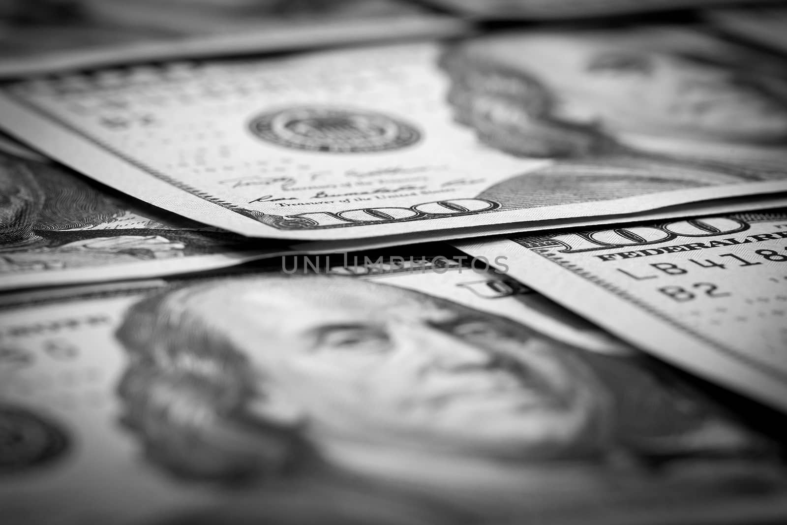 US One Hundred Dollar Bill Macro
