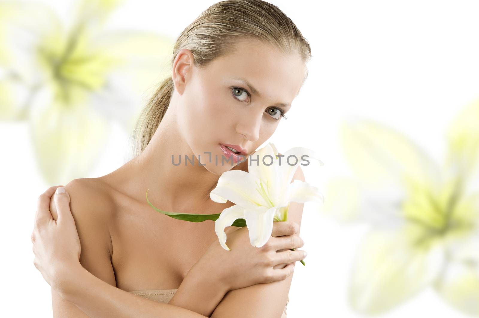 blond girl with lily by fotoCD