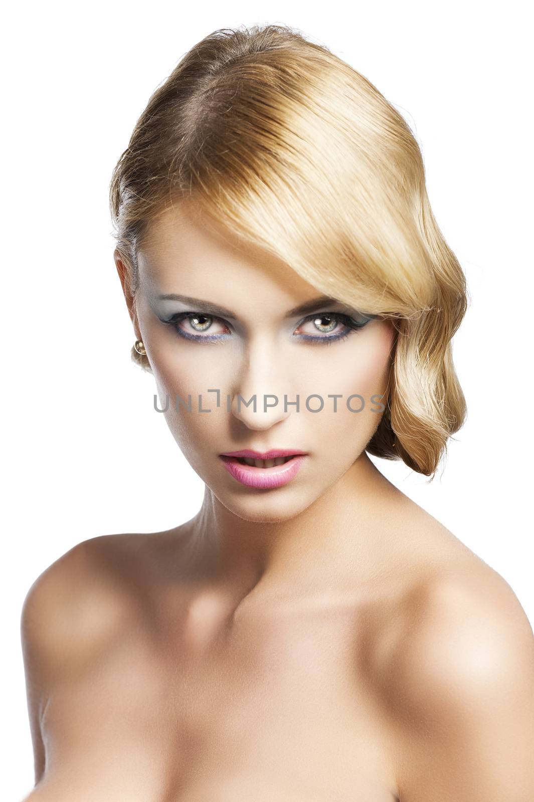 blond vintage girl portrait, she has actractive expression by fotoCD