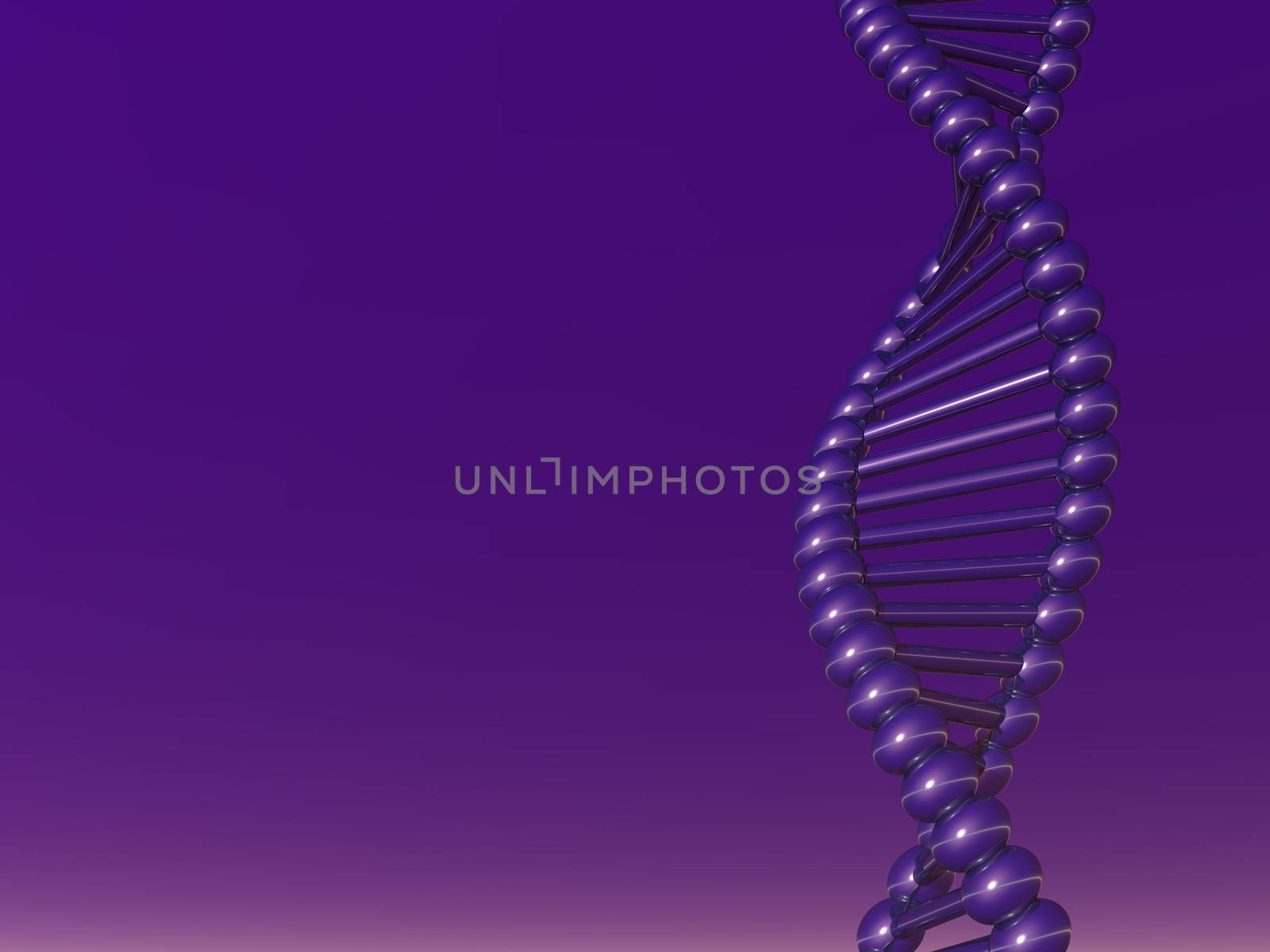 DNA strand on violet background - 3d illustration