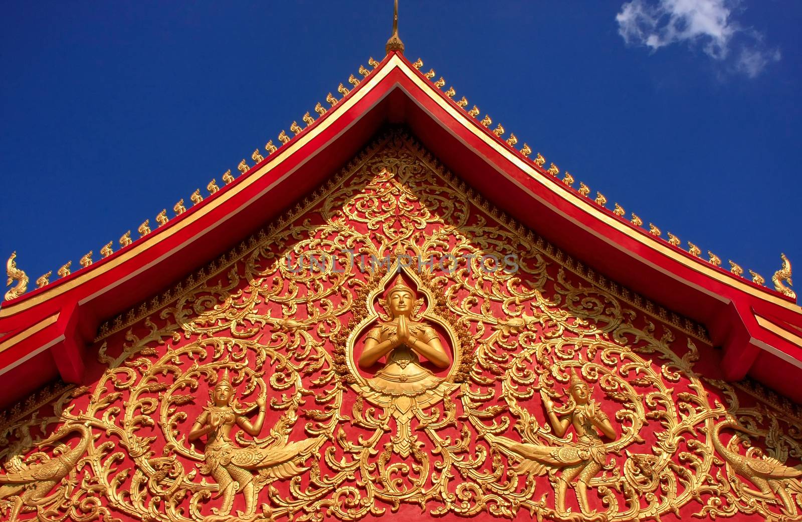 Decoration of a roof, Wat Si Saket, Vientiane, Laos, Southeast Asia