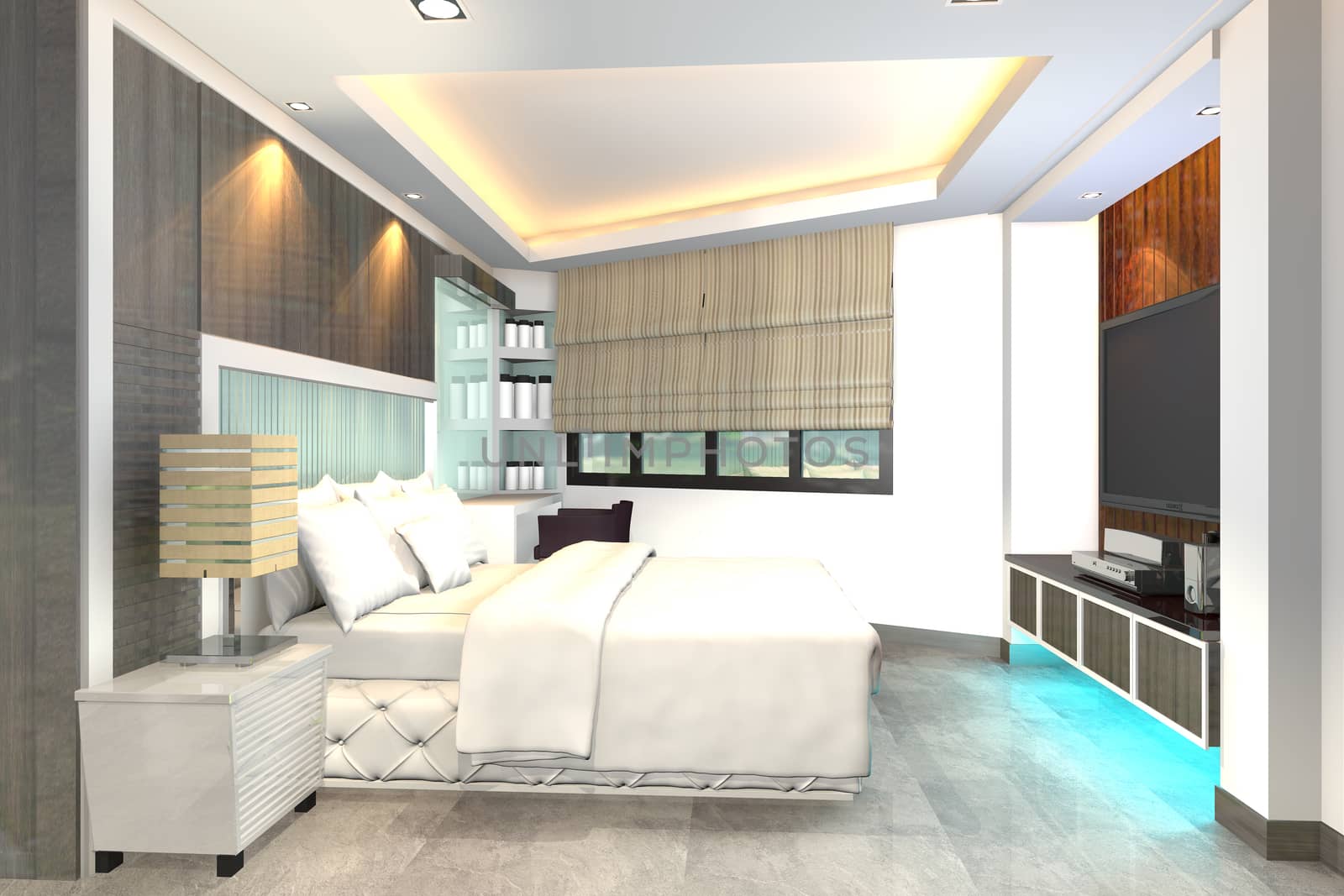 Interior Design 3D Perspective: Master Bedroom