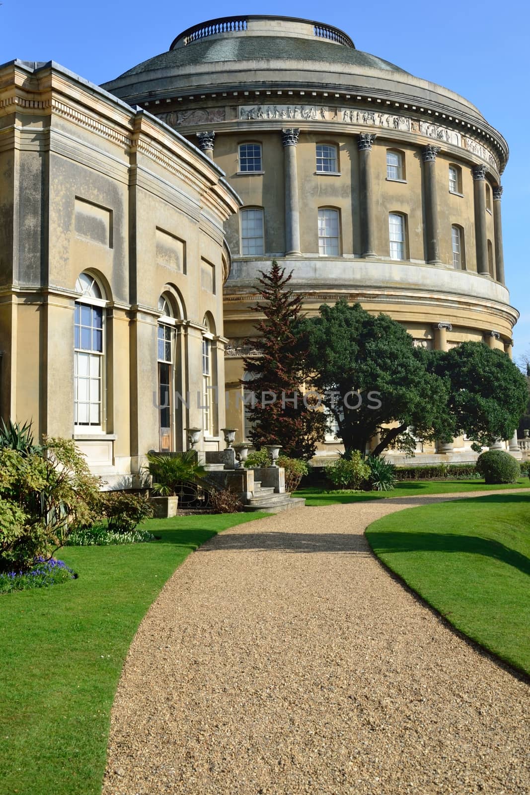 Ickworth Hall and curved path