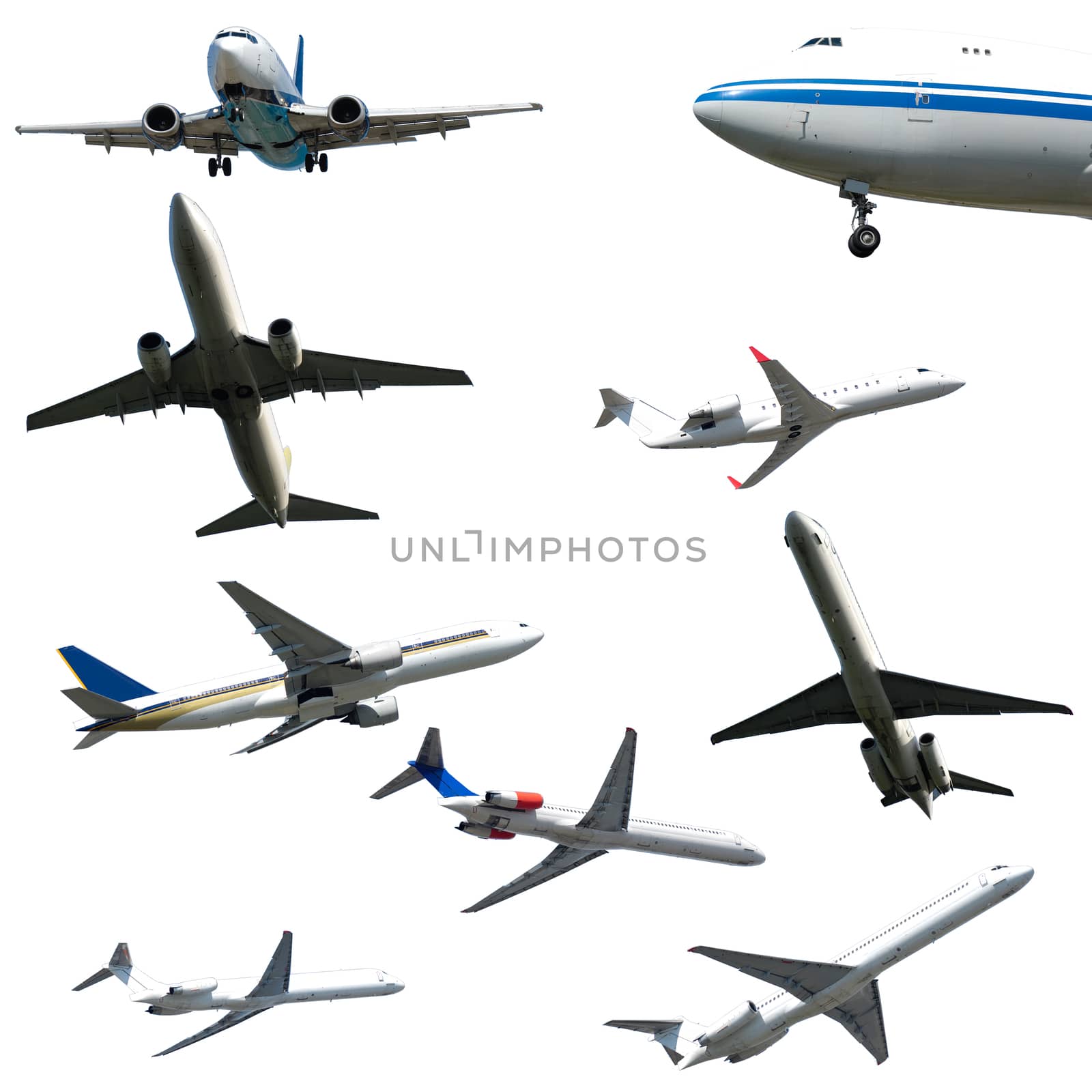 Plane collection isolated on a white background. High resolution by cfoto