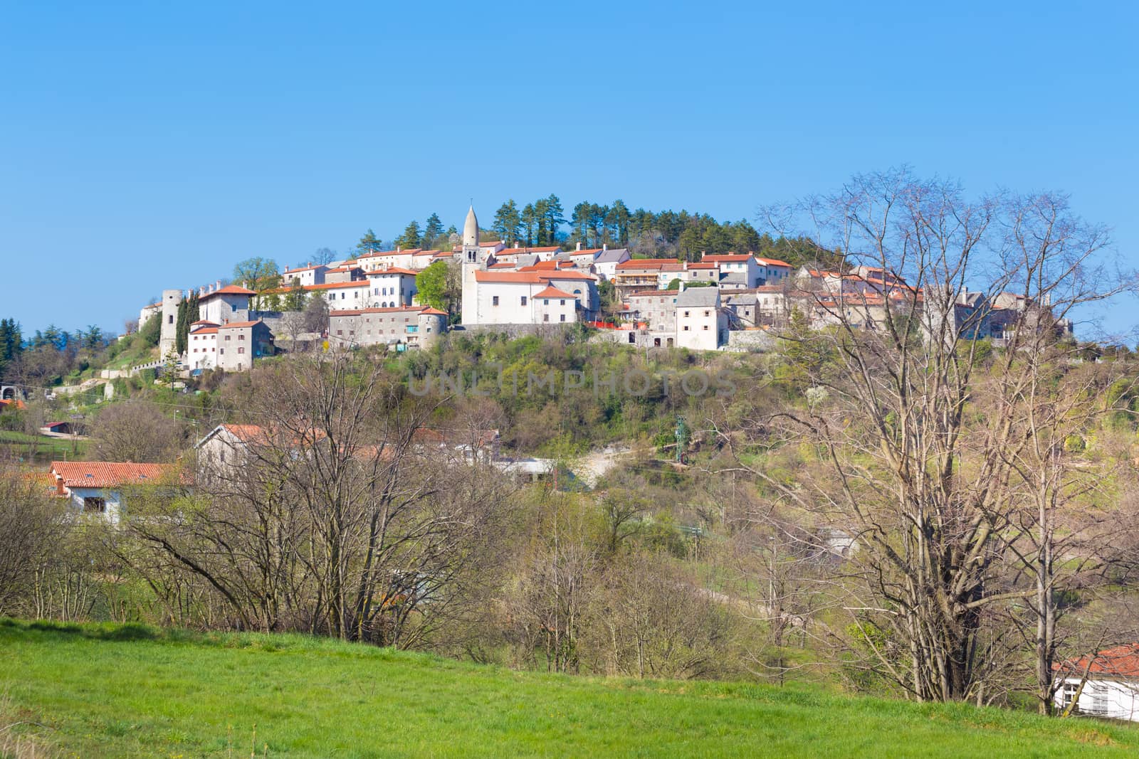 Traditional village on slovenian Karst. Stanjel, Slovenia, Europe.