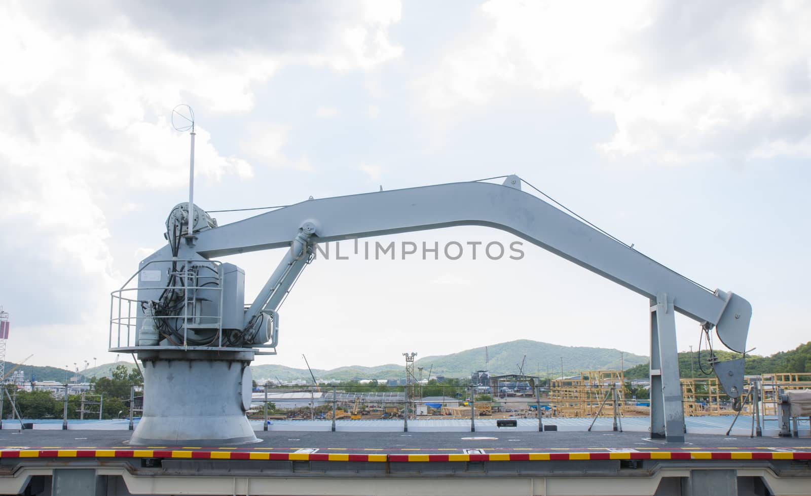 industrial cranes on sky background of thailand