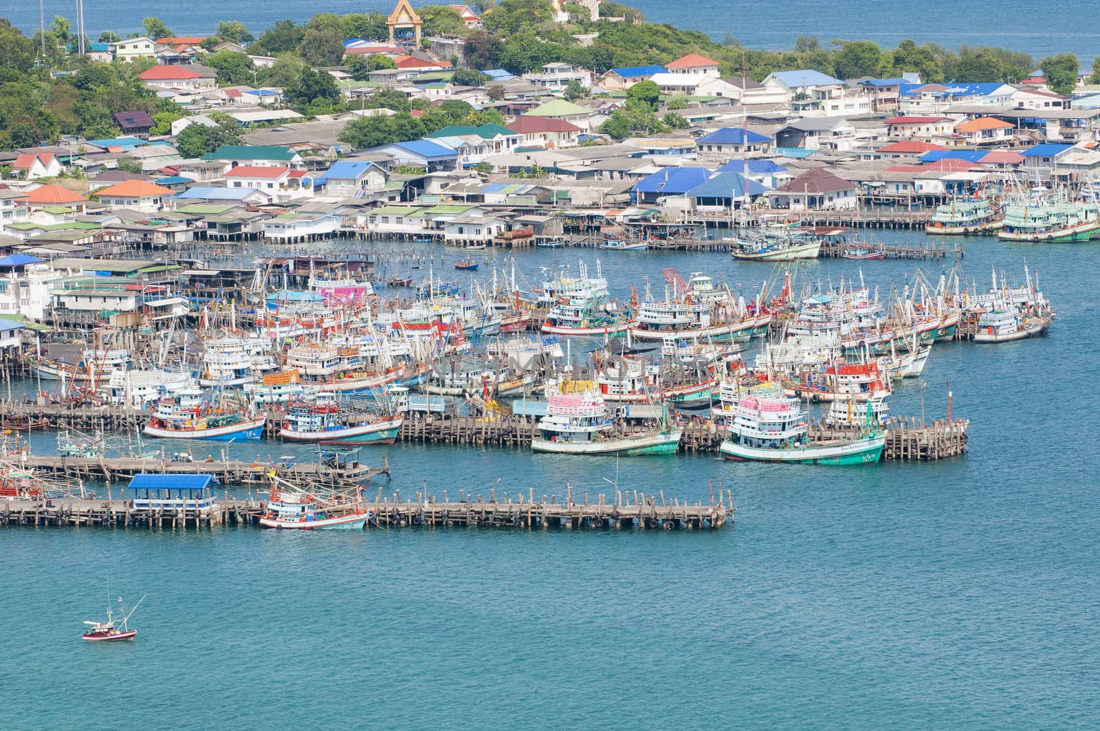 Fishing village near the sea of Thailand