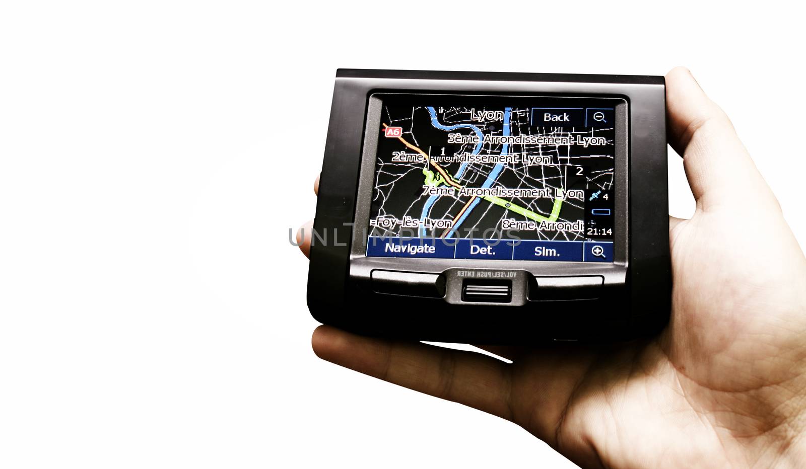 Gps in a man hand. Find your way !